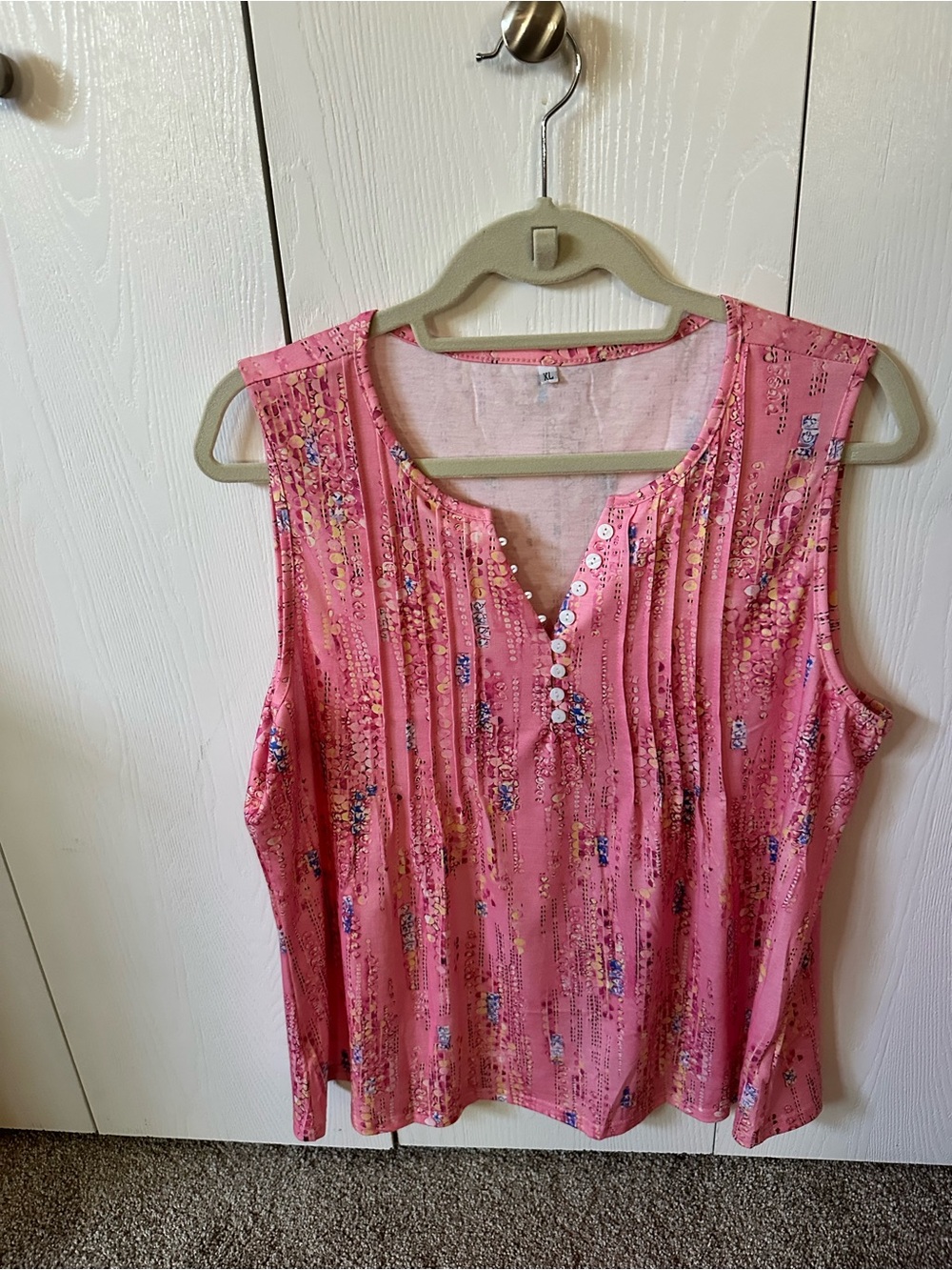 Sleeveless Pink Sequin Detail Women's Top